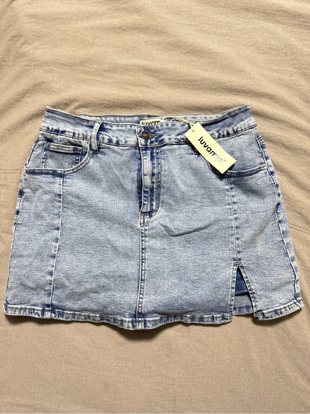Light Blue Denim Mini Skort